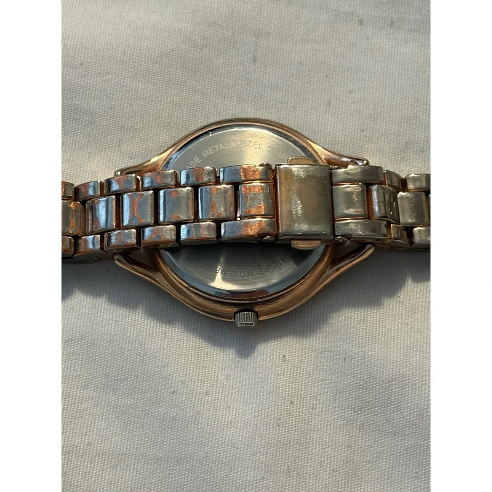 Rose Gold Rhinestone Bezel Watch Elegant‎ Womens Analog Fashion Jewelry